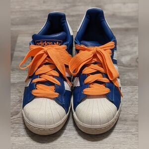 Blue Adidas Superstars